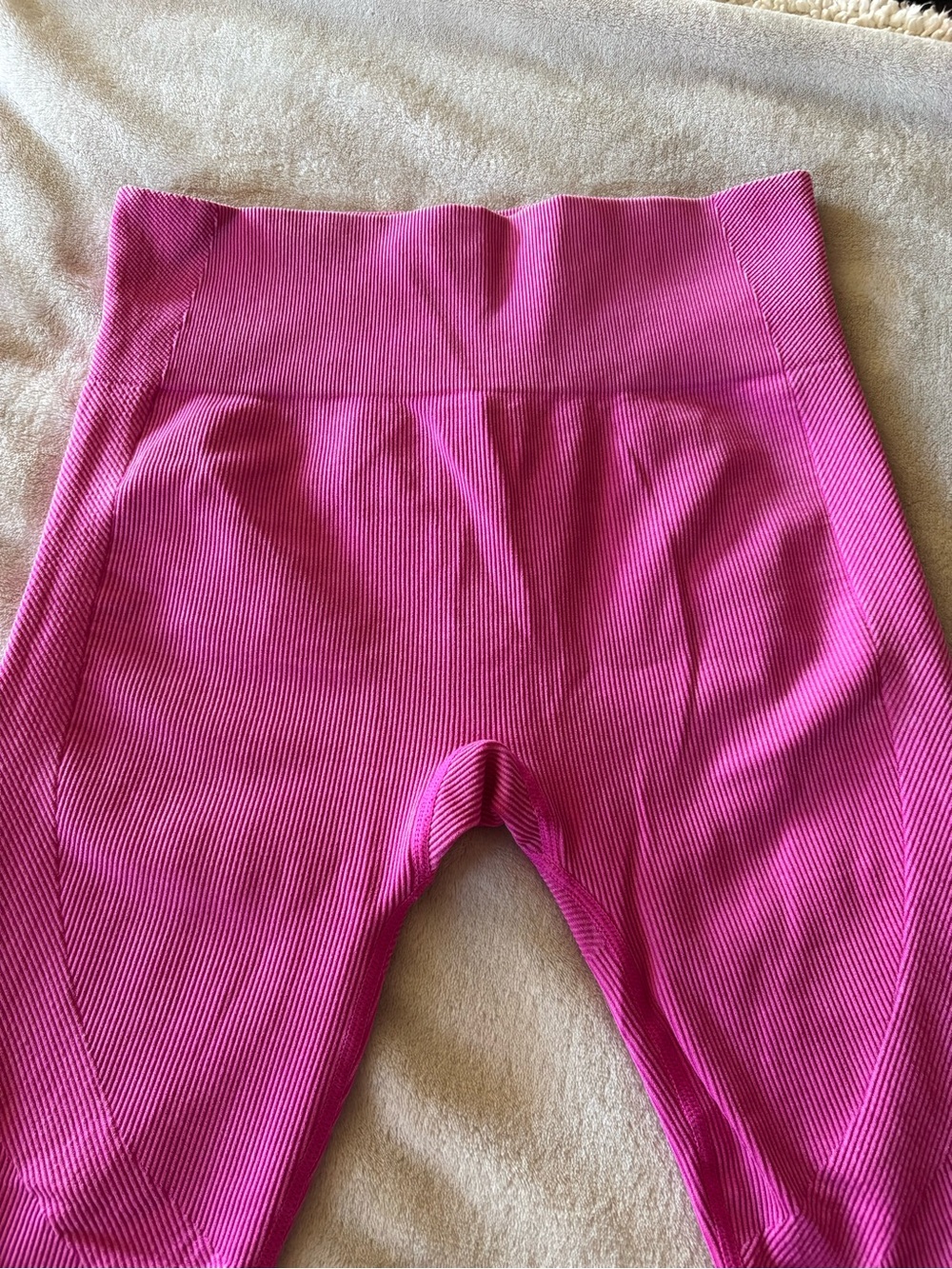 JoyLab Pink Ribbed Compression Leggings - Picture 4 of 8